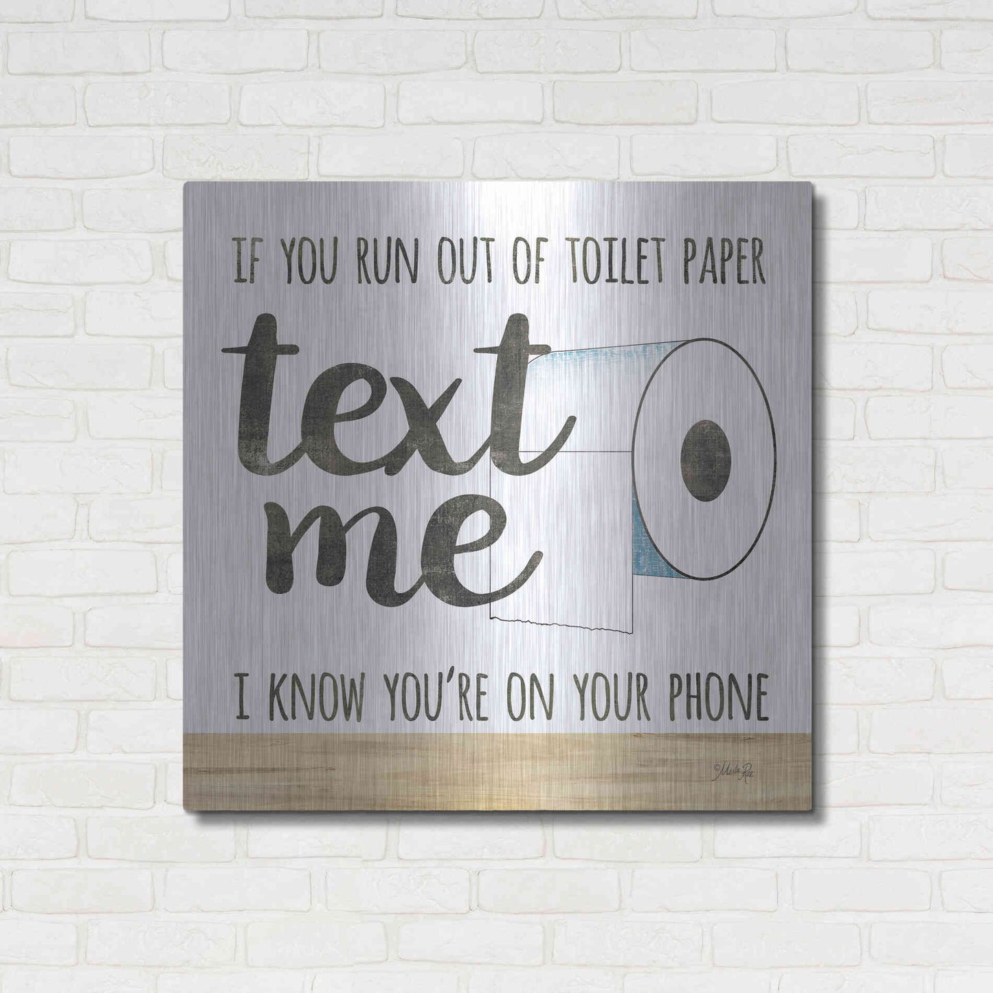 Luxe Metal Art 'Text Me' by Marla Rae, Metal Wall Art,36x36