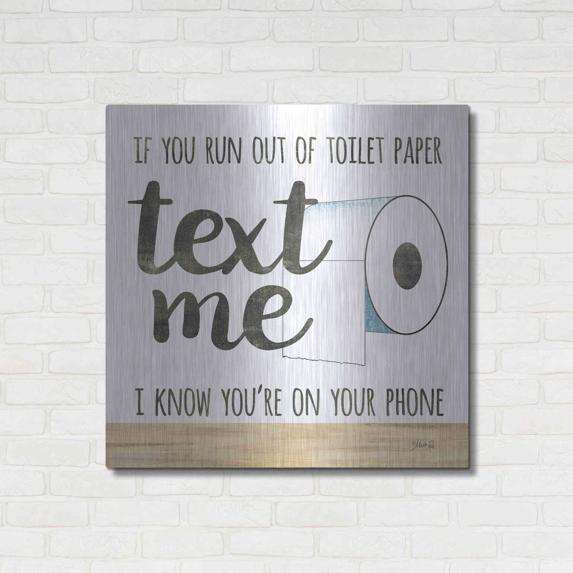 Luxe Metal Art 'Text Me' by Marla Rae, Metal Wall Art,36x36
