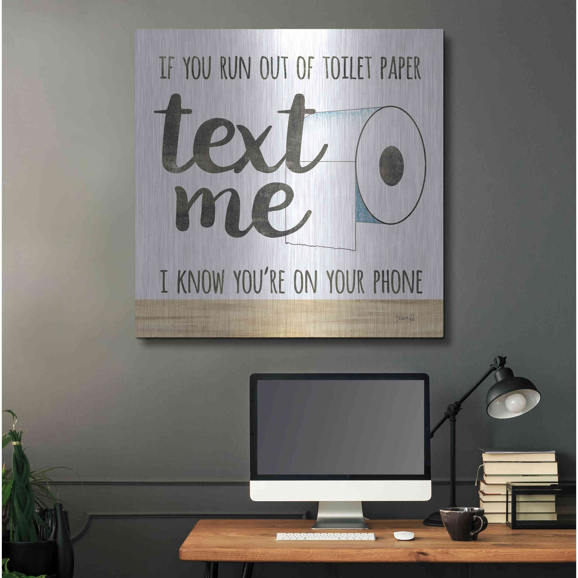 Luxe Metal Art 'Text Me' by Marla Rae, Metal Wall Art,36x36