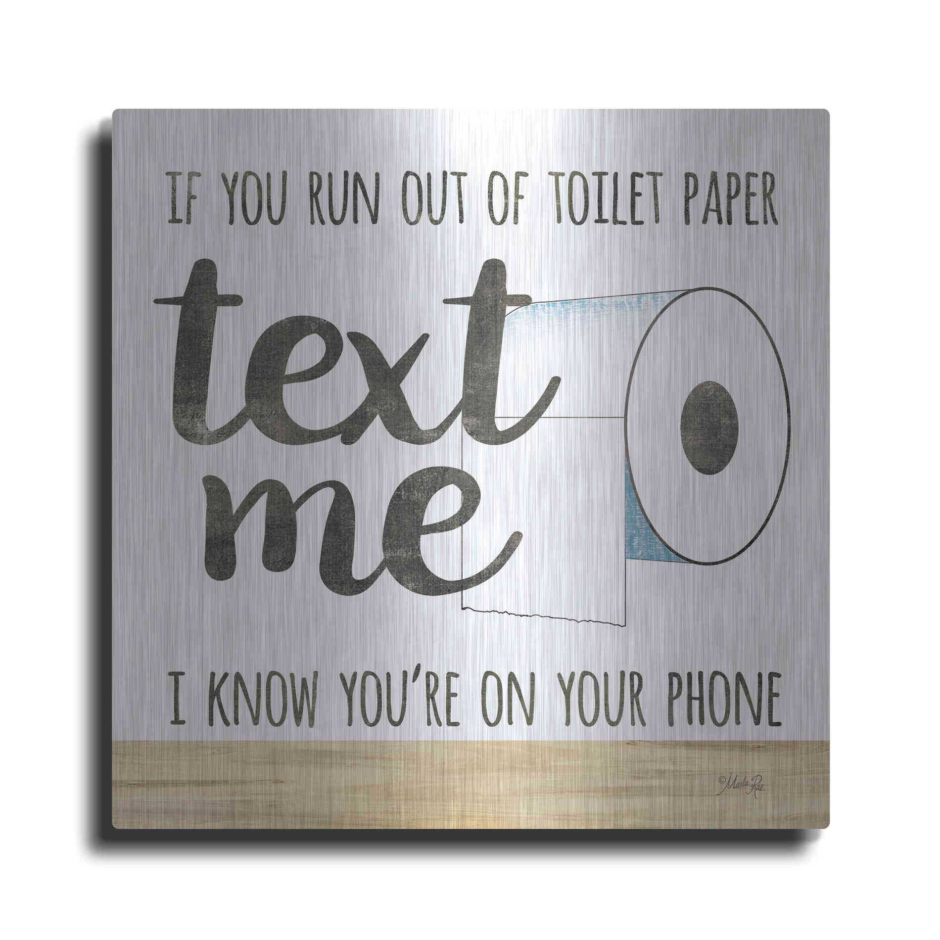 Luxe Metal Art 'Text Me' by Marla Rae, Metal Wall Art