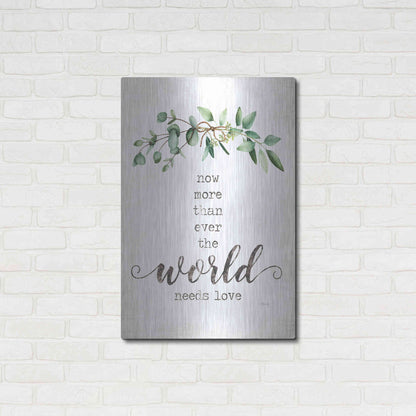 Luxe Metal Art 'The World Needs Love' by Marla Rae, Metal Wall Art,24x36