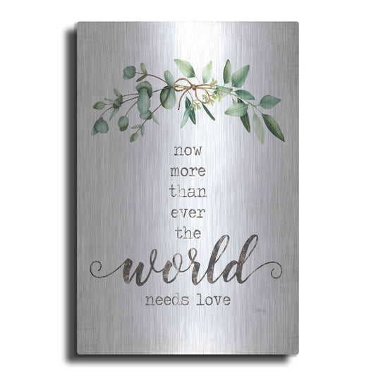 Luxe Metal Art 'The World Needs Love' by Marla Rae, Metal Wall Art