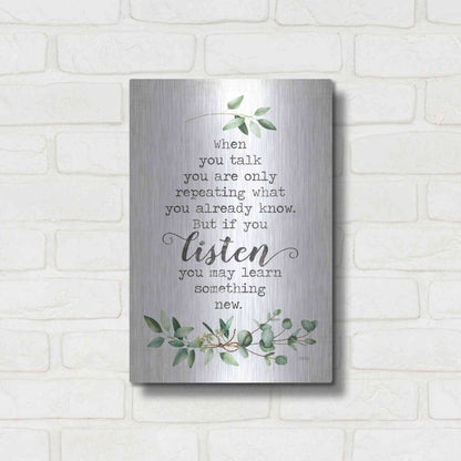 Luxe Metal Art 'Listen and Learn' by Marla Rae, Metal Wall Art,12x16