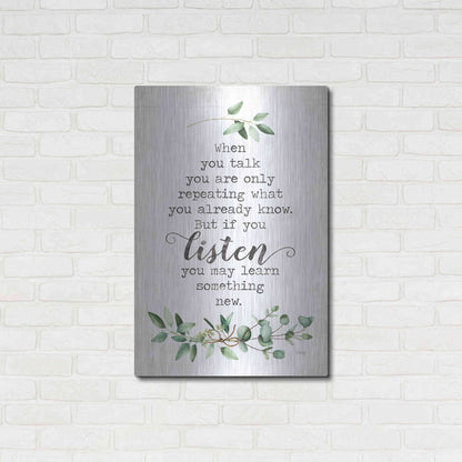 Luxe Metal Art 'Listen and Learn' by Marla Rae, Metal Wall Art,24x36