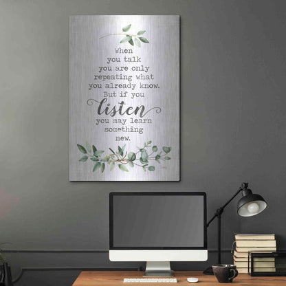 Luxe Metal Art 'Listen and Learn' by Marla Rae, Metal Wall Art,24x36