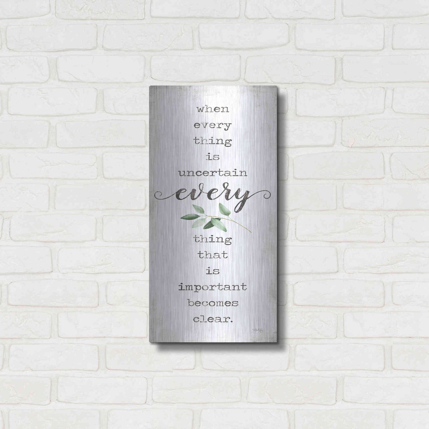 Luxe Metal Art 'What's Important Becomes Clear' by Marla Rae, Metal Wall Art,12x24