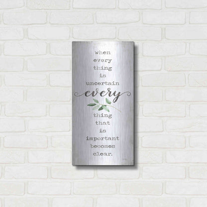 Luxe Metal Art 'What's Important Becomes Clear' by Marla Rae, Metal Wall Art,12x24
