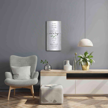 Luxe Metal Art 'What's Important Becomes Clear' by Marla Rae, Metal Wall Art,12x24