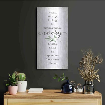 Luxe Metal Art 'What's Important Becomes Clear' by Marla Rae, Metal Wall Art,12x24