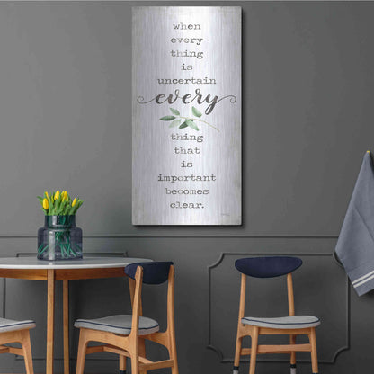 Luxe Metal Art 'What's Important Becomes Clear' by Marla Rae, Metal Wall Art,24x48