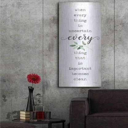 Luxe Metal Art 'What's Important Becomes Clear' by Marla Rae, Metal Wall Art,24x48