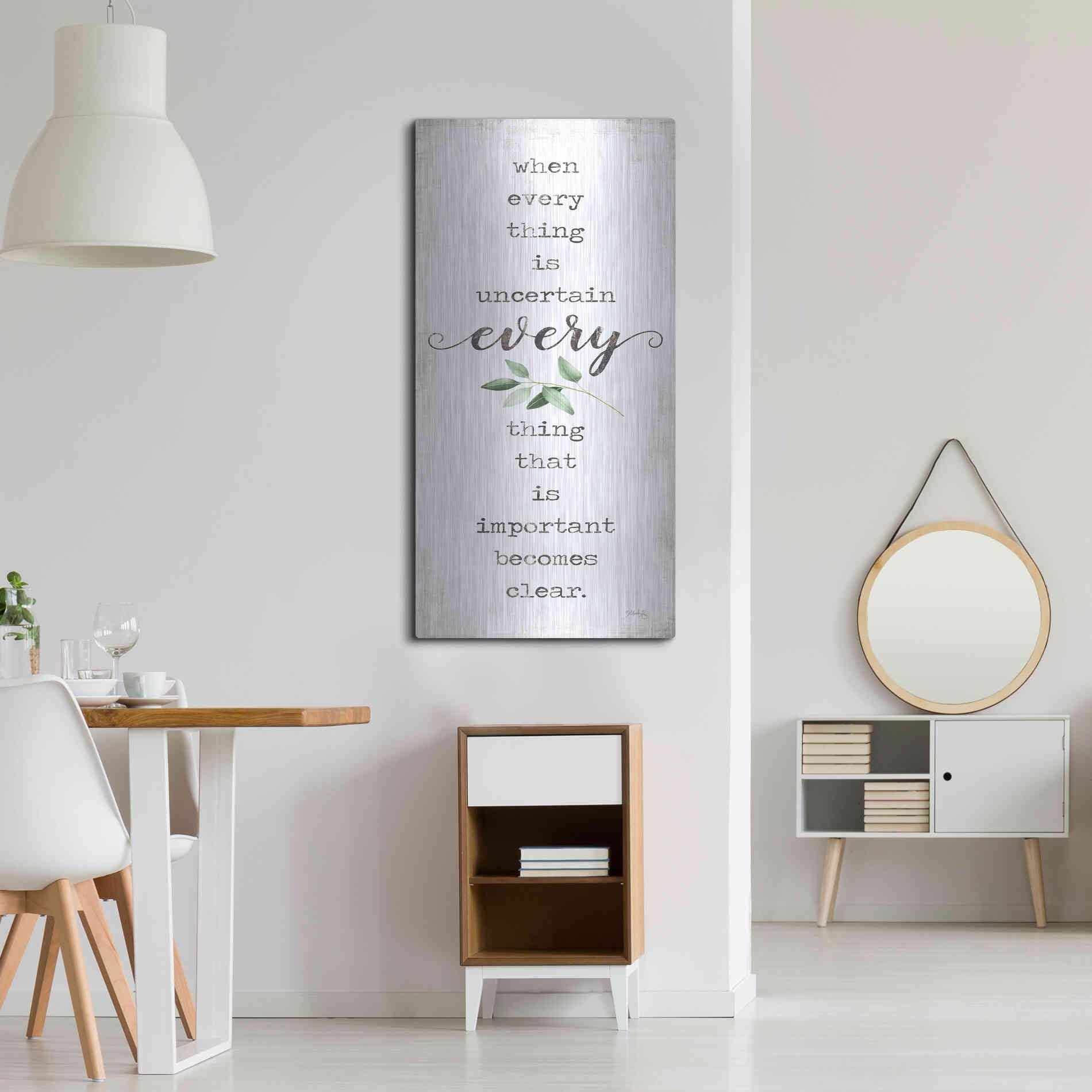 Luxe Metal Art 'What's Important Becomes Clear' by Marla Rae, Metal Wall Art,24x48