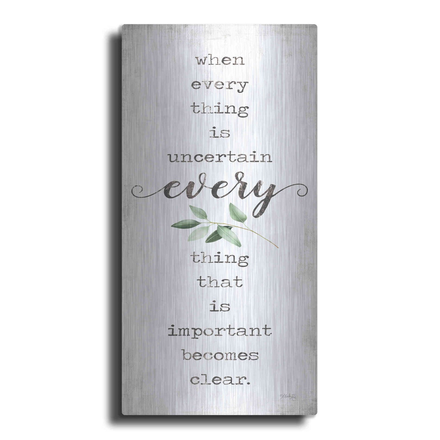 Luxe Metal Art 'What's Important Becomes Clear' by Marla Rae, Metal Wall Art
