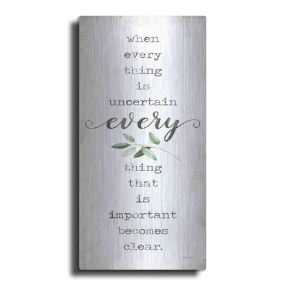 Luxe Metal Art 'What's Important Becomes Clear' by Marla Rae, Metal Wall Art