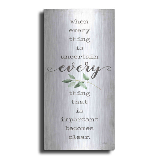 Luxe Metal Art 'What's Important Becomes Clear' by Marla Rae, Metal Wall Art