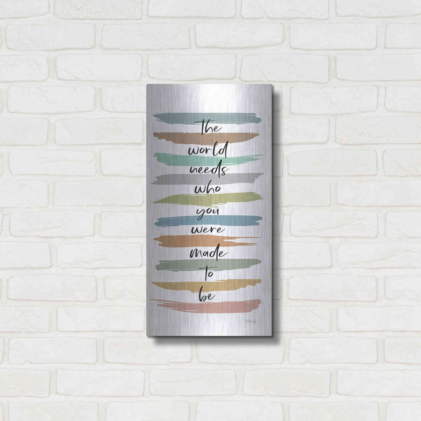Luxe Metal Art 'Made to Be' by Marla Rae, Metal Wall Art,12x24