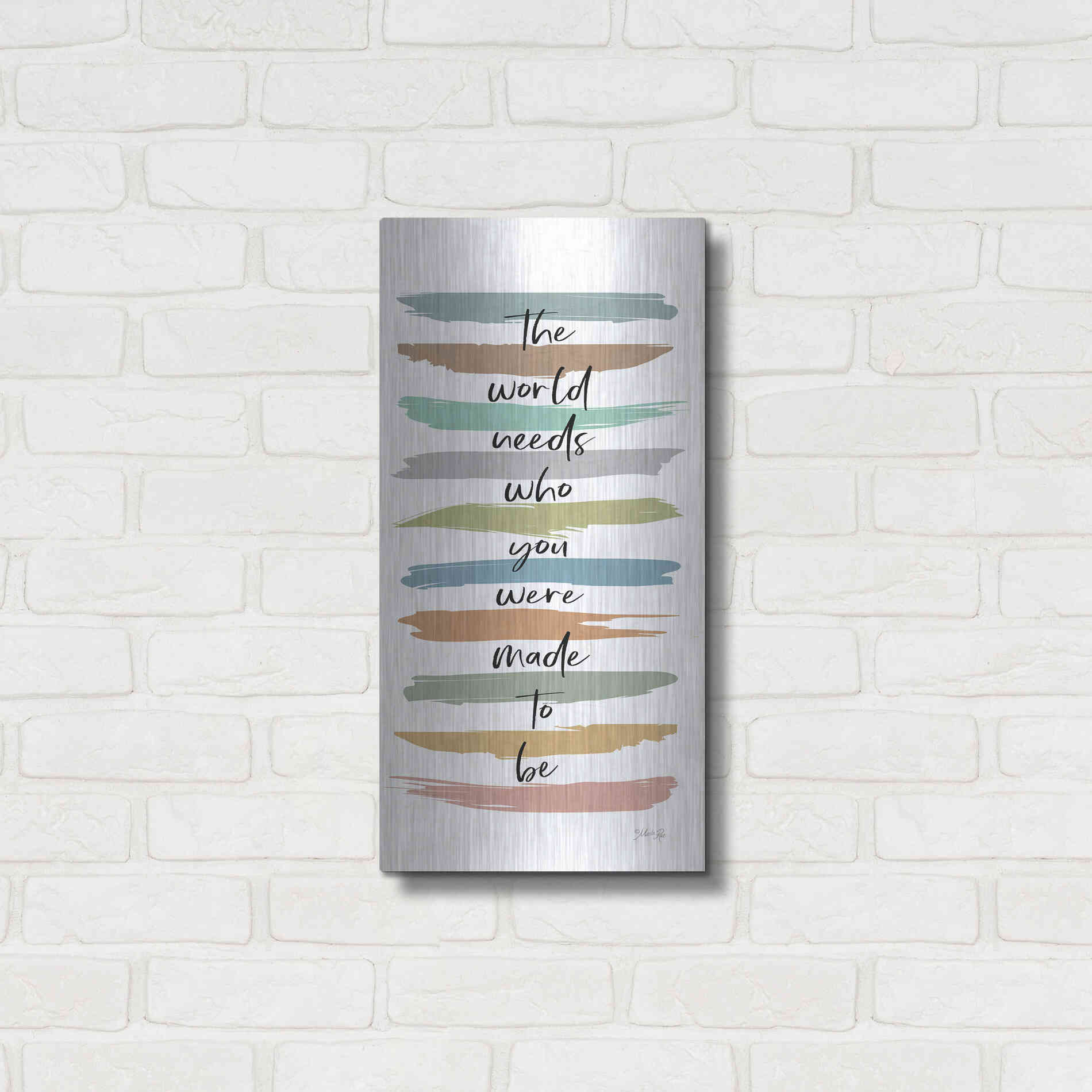 Luxe Metal Art 'Made to Be' by Marla Rae, Metal Wall Art,12x24