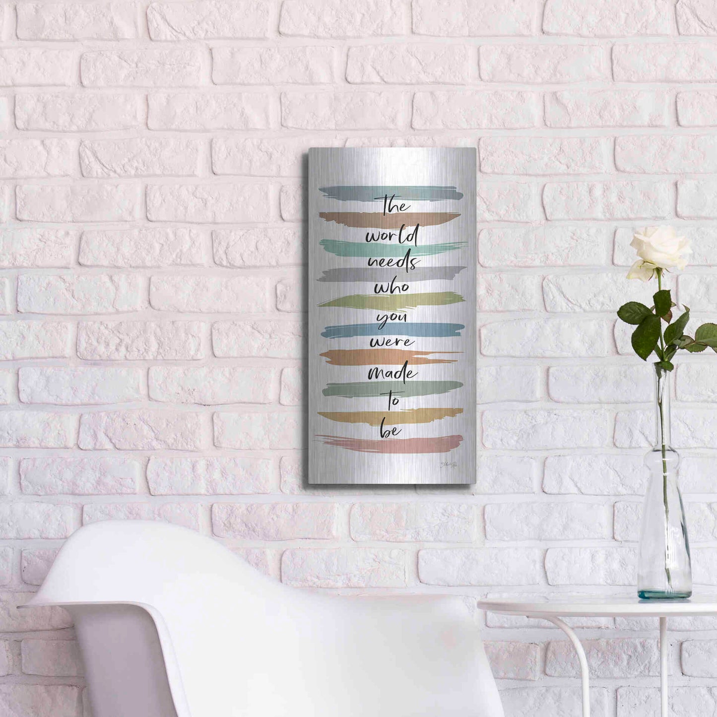 Luxe Metal Art 'Made to Be' by Marla Rae, Metal Wall Art,12x24