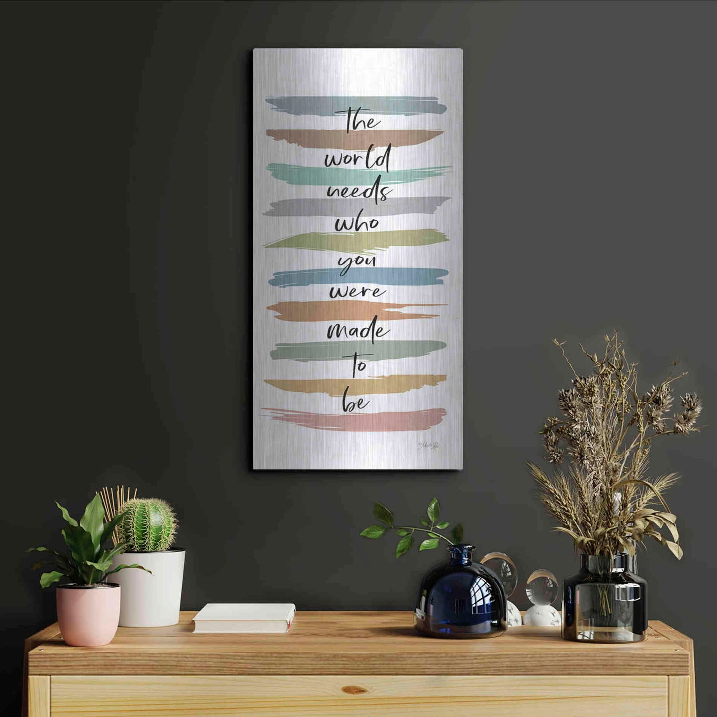 Luxe Metal Art 'Made to Be' by Marla Rae, Metal Wall Art,12x24