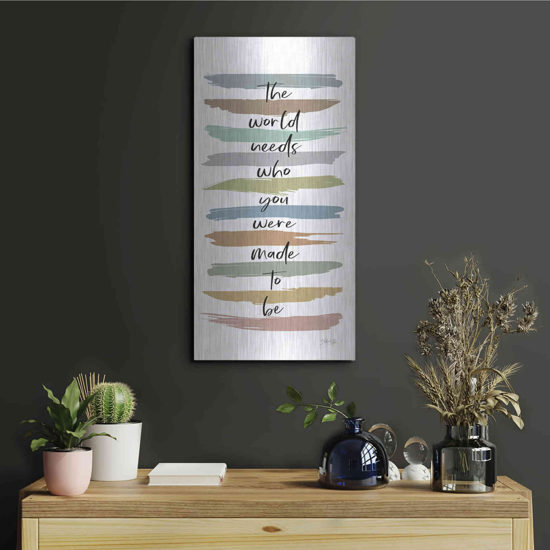 Luxe Metal Art 'Made to Be' by Marla Rae, Metal Wall Art,12x24