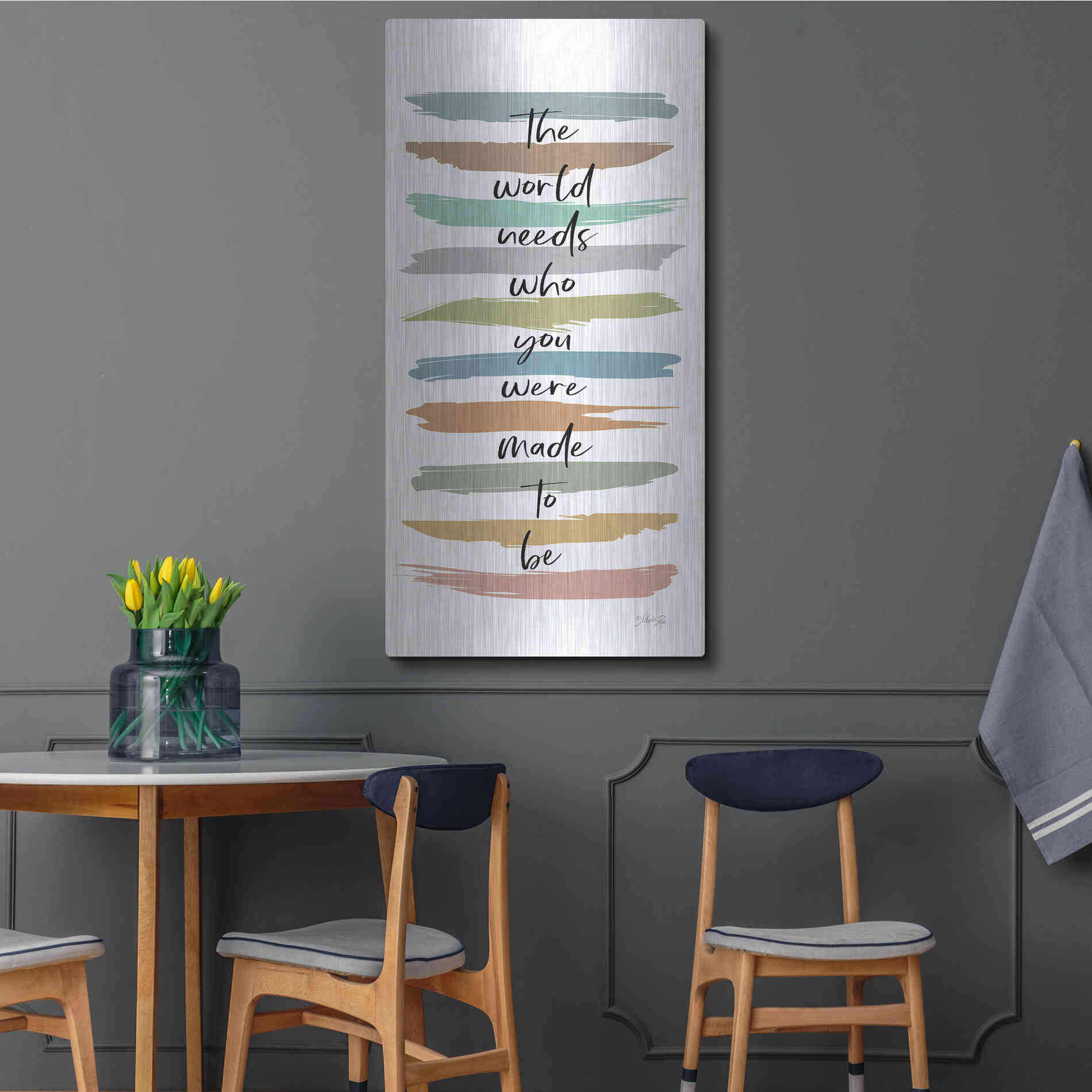 Luxe Metal Art 'Made to Be' by Marla Rae, Metal Wall Art,24x48