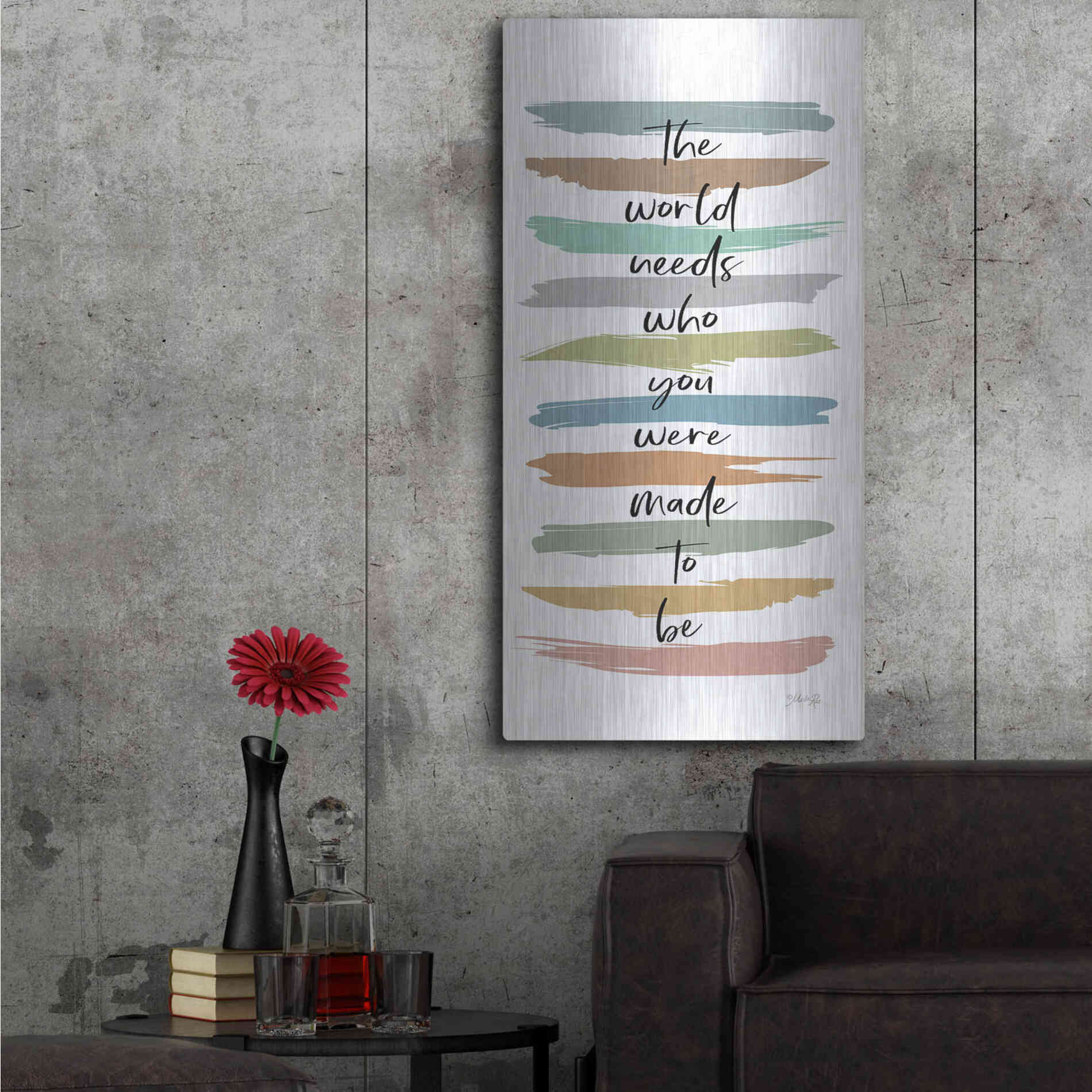 Luxe Metal Art 'Made to Be' by Marla Rae, Metal Wall Art,24x48