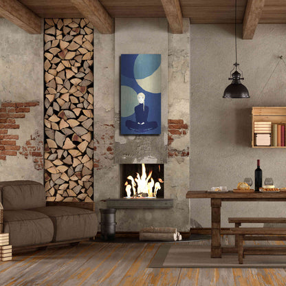 Luxe Metal Art 'Blue Planets' by Sai Tamiya, Metal Wall Art,24x48