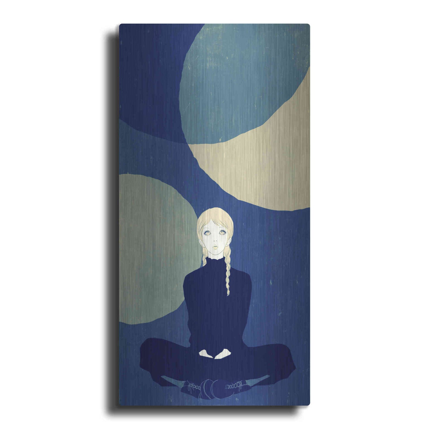 Luxe Metal Art 'Blue Planets' by Sai Tamiya, Metal Wall Art