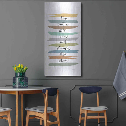 Luxe Metal Art 'Turn Can'ts Into Can's' by Marla Rae, Metal Wall Art,24x48