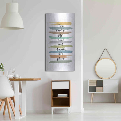 Luxe Metal Art 'Turn Can'ts Into Can's' by Marla Rae, Metal Wall Art,24x48