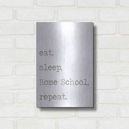 Luxe Metal Art 'Home School, Repeat' by Lauren Rader, Metal Wall Art,12x16