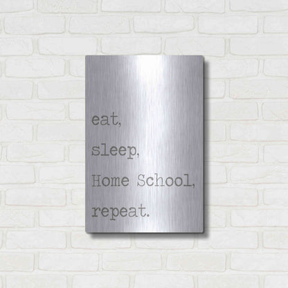 Luxe Metal Art 'Home School, Repeat' by Lauren Rader, Metal Wall Art,16x24