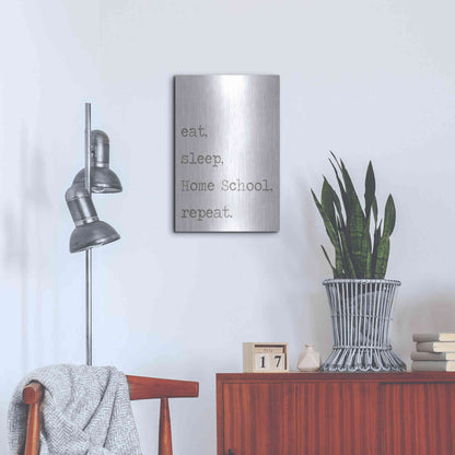 Luxe Metal Art 'Home School, Repeat' by Lauren Rader, Metal Wall Art,16x24