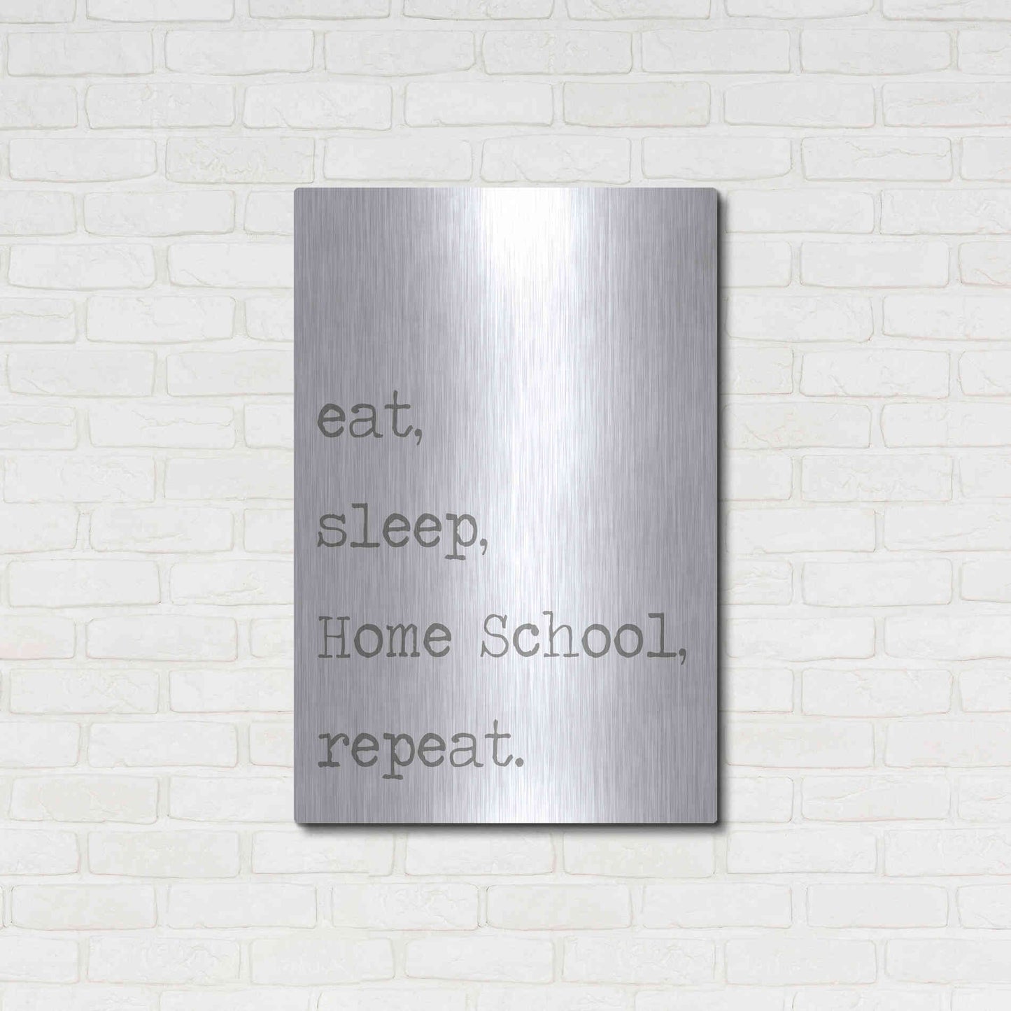 Luxe Metal Art 'Home School, Repeat' by Lauren Rader, Metal Wall Art,24x36