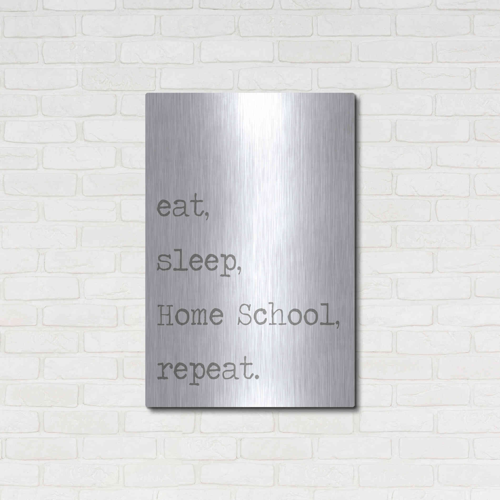 Luxe Metal Art 'Home School, Repeat' by Lauren Rader, Metal Wall Art,24x36