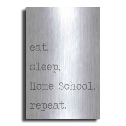 Luxe Metal Art 'Home School, Repeat' by Lauren Rader, Metal Wall Art