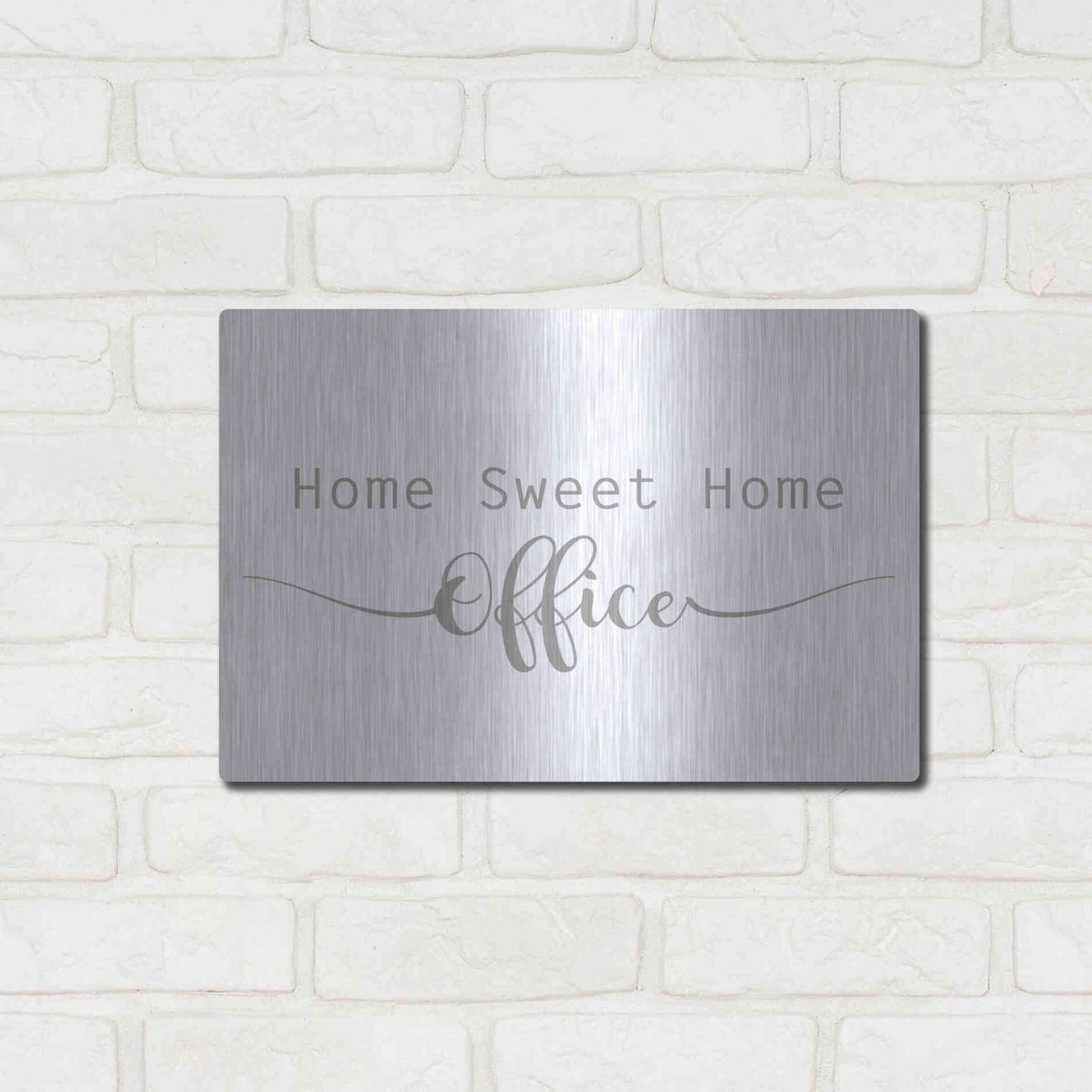 Luxe Metal Art 'Home Sweet Home Office' by Lauren Rader, Metal Wall Art,16x12