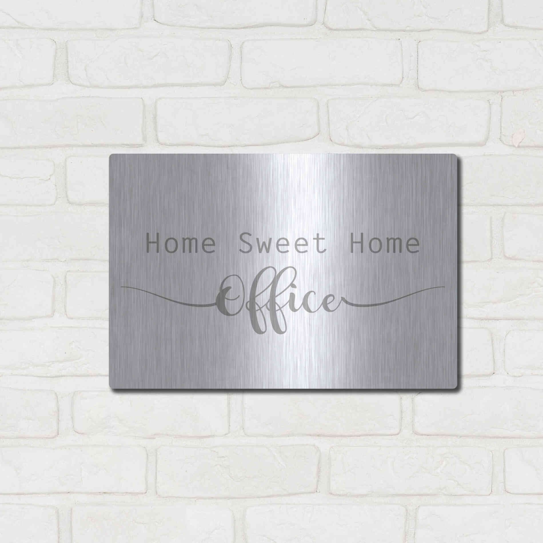 Luxe Metal Art 'Home Sweet Home Office' by Lauren Rader, Metal Wall Art,16x12