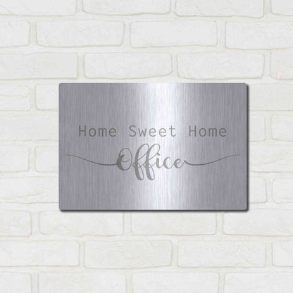 Luxe Metal Art 'Home Sweet Home Office' by Lauren Rader, Metal Wall Art,16x12