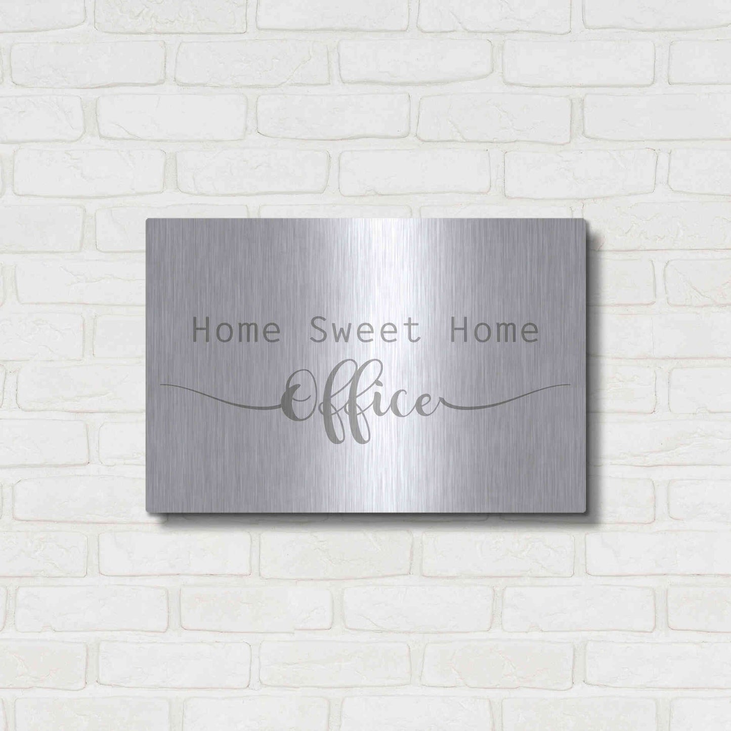 Luxe Metal Art 'Home Sweet Home Office' by Lauren Rader, Metal Wall Art,24x16