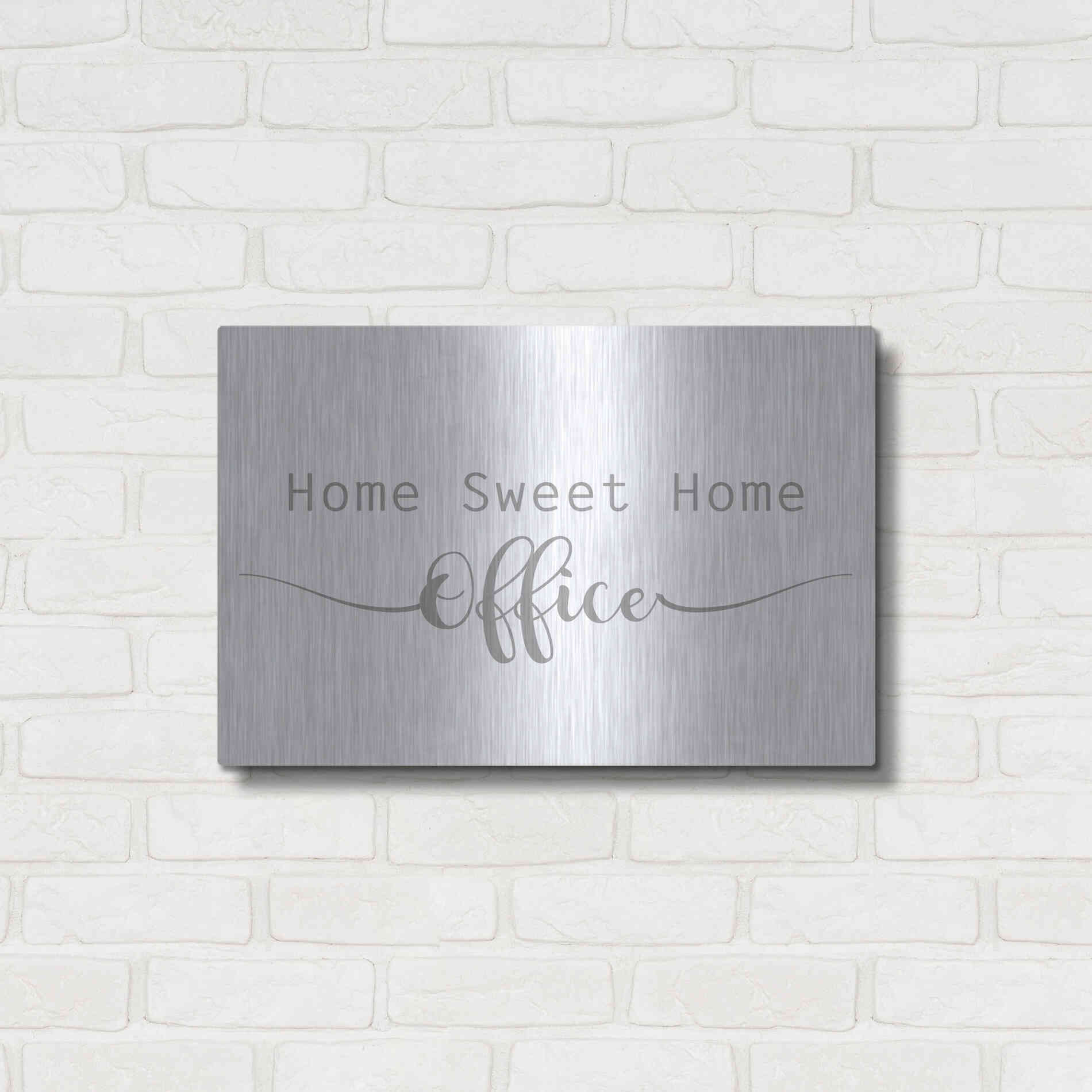 Luxe Metal Art 'Home Sweet Home Office' by Lauren Rader, Metal Wall Art,24x16