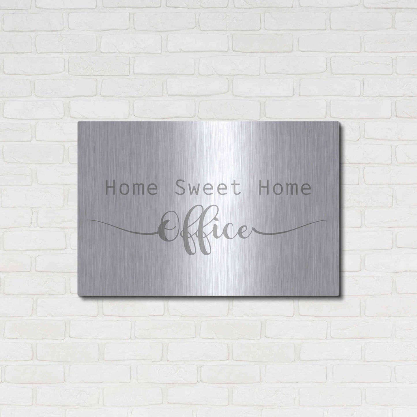 Luxe Metal Art 'Home Sweet Home Office' by Lauren Rader, Metal Wall Art,36x24