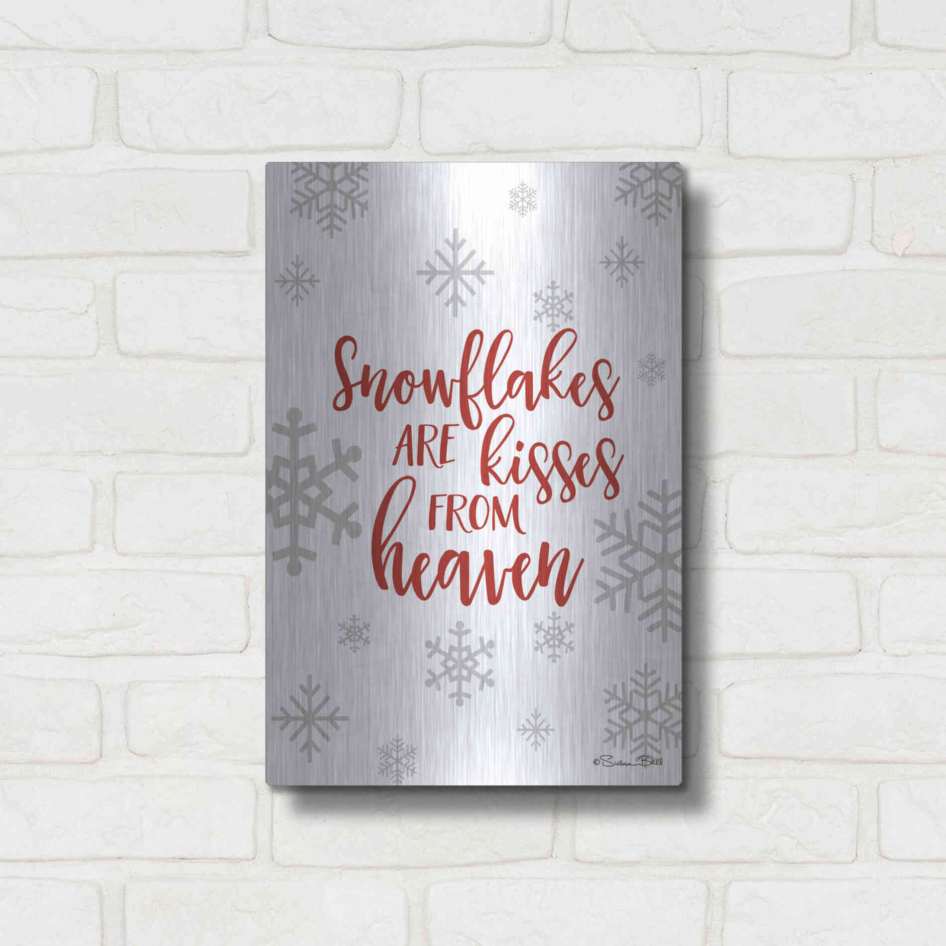 Luxe Metal Art 'Kisses from Heaven' by Susan Ball, Metal Wall Art,12x16