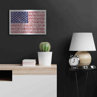 Luxe Metal Art 'America the Beautiful Flag' by Susan Ball, Metal Wall Art,24x16