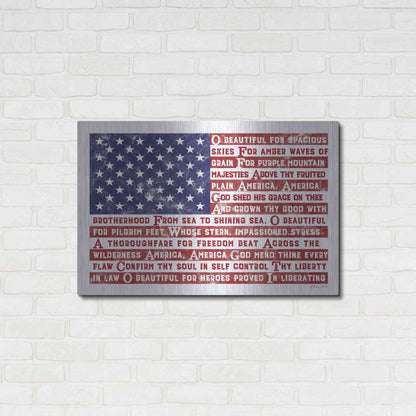 Luxe Metal Art 'America the Beautiful Flag' by Susan Ball, Metal Wall Art,36x24