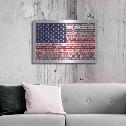 Luxe Metal Art 'America the Beautiful Flag' by Susan Ball, Metal Wall Art,36x24