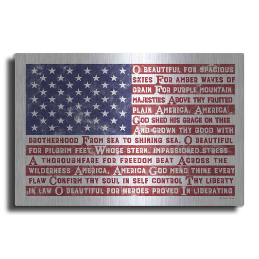 Luxe Metal Art 'America the Beautiful Flag' by Susan Ball, Metal Wall Art