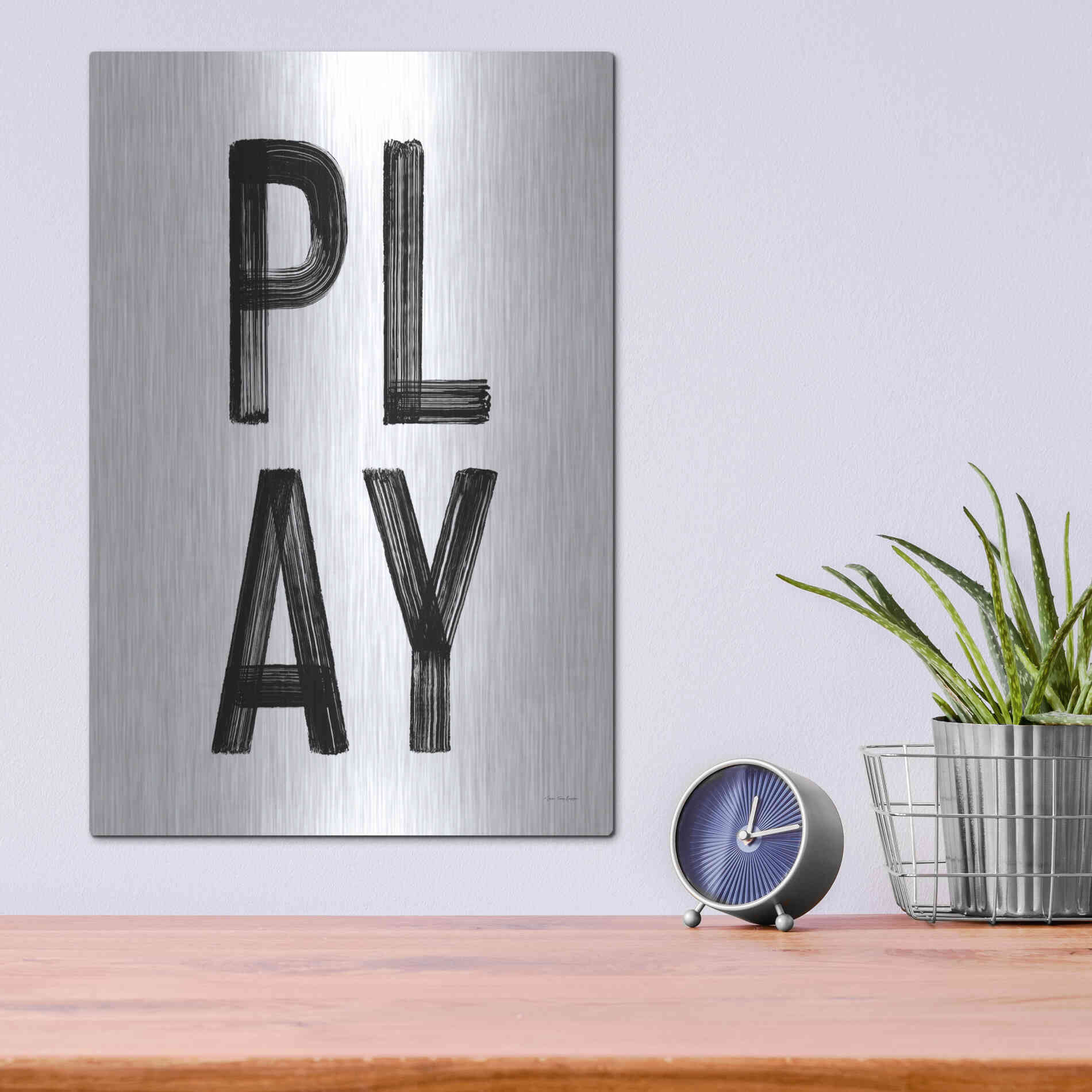 Luxe Metal Art 'Play' by Seven Trees Design, Metal Wall Art,12x16