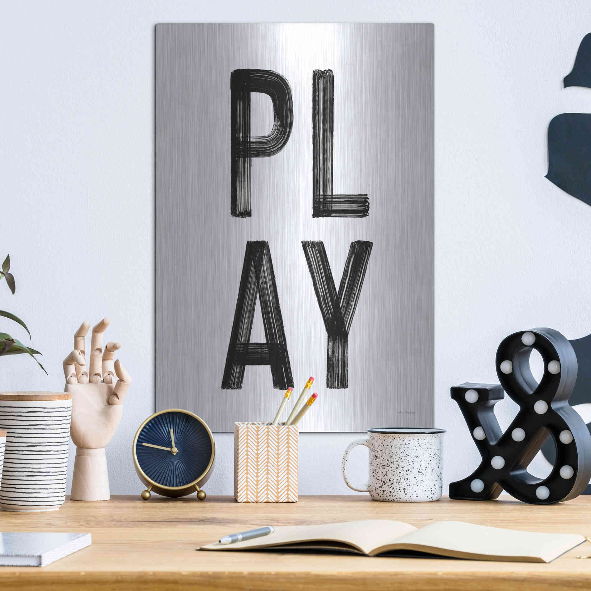 Luxe Metal Art 'Play' by Seven Trees Design, Metal Wall Art,12x16