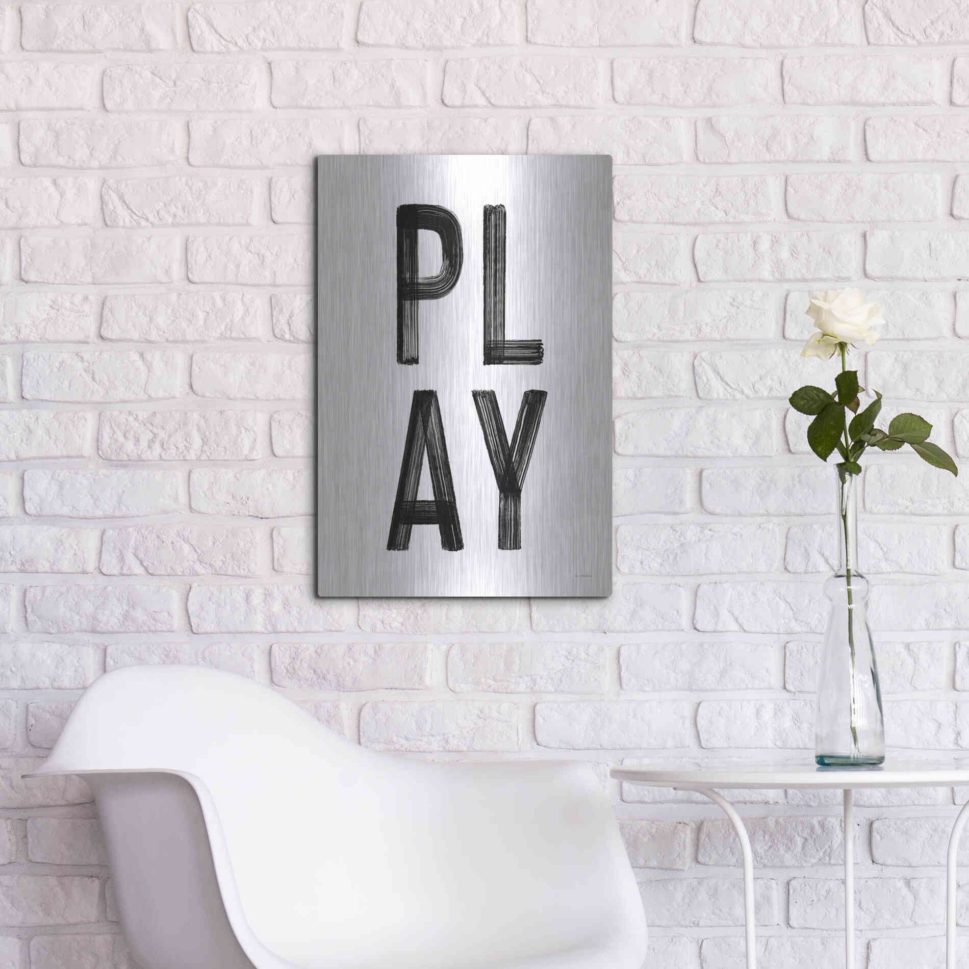Luxe Metal Art 'Play' by Seven Trees Design, Metal Wall Art,16x24